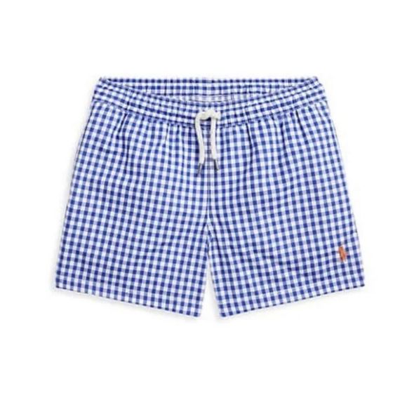NWT POLO RALPH LAUREN Boy's Gingham Traveller Swim Trunks $55 - Picture 1 of 2